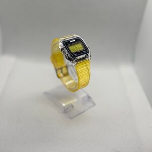 Digital Watch with Yellow Strap